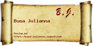 Busa Julianna névjegykártya